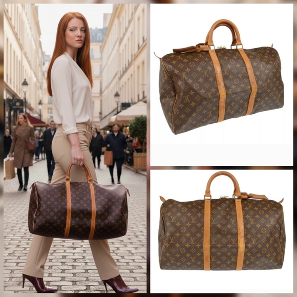 Louis Vuitton Handbags - AUTHENTIC LOUIS VUITTON KEEPALL 50 TRAVEL HANDBAG MONOGRAM VI881